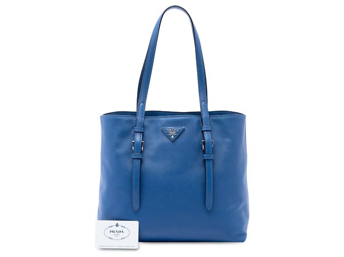 Prada Saffiano Soft Shopping Tote Blau - Ansicht 7