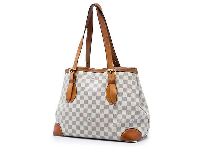 Borsa Tote Louis Vuitton Damier Azur Hampstead MM Bianca Bianco - vista 2