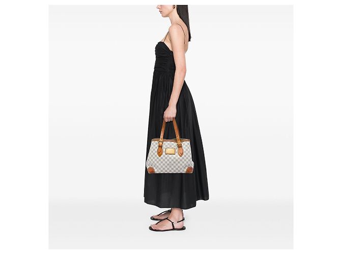Borsa Tote Louis Vuitton Damier Azur Hampstead MM Bianca Bianco - vista 6