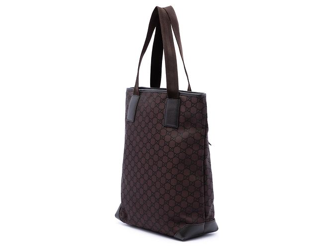 Borsa Tote Gucci GG in nylon marrone - vista 2