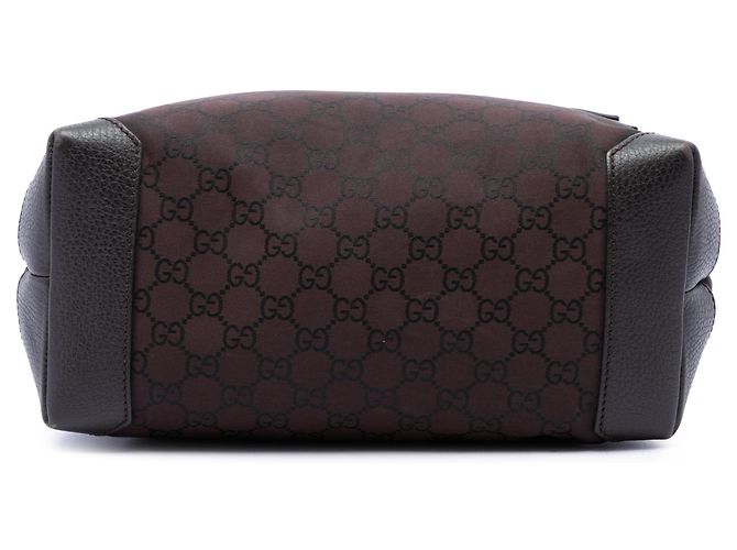 Borsa Tote Gucci GG in nylon marrone - vista 3