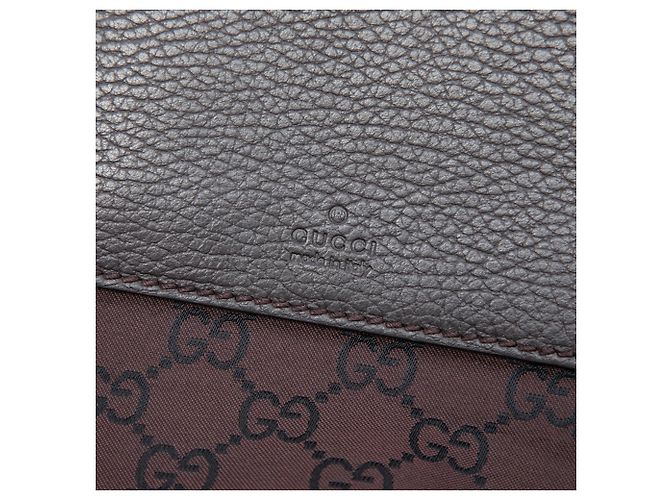 Borsa Tote Gucci GG in nylon marrone - vista 5