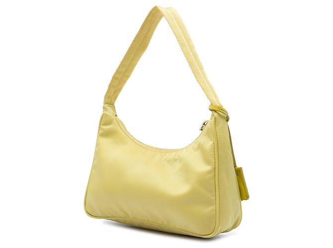 Bolsa de Ombro Prada Mini Tessuto Re Edition 2000 Amarela Amarelo - vista 2