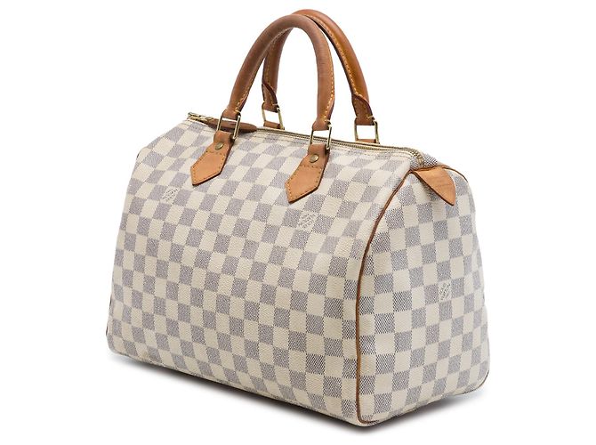Borsa Boston Louis Vuitton Damier Azur Speedy 30 Bianca Bianco - vista 2