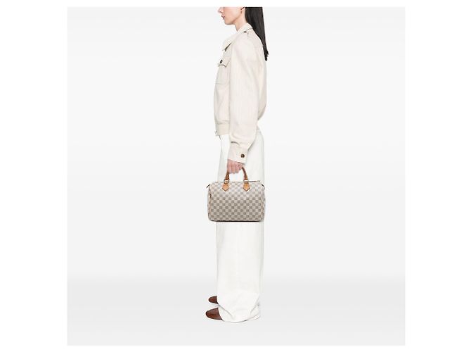 Borsa Boston Louis Vuitton Damier Azur Speedy 30 Bianca Bianco - vista 6