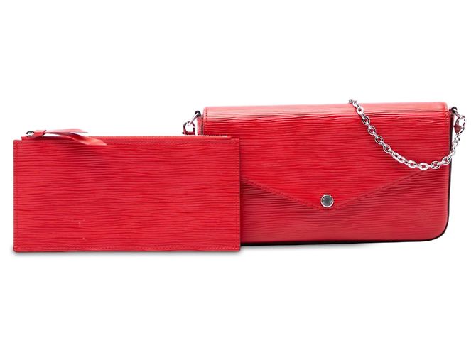 Borsa a tracolla Louis Vuitton Epi Pochette Felicie rossa Rosso - vista 7