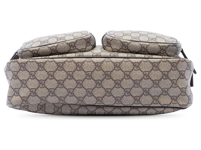 Borsa a tracolla Gucci GG Supreme con doppia tasca Beige - vista 3