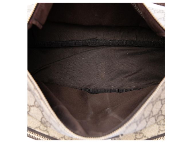 Borsa a tracolla Gucci GG Supreme con doppia tasca Beige - vista 4