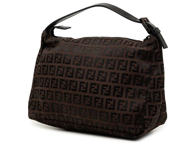 Borsa a mano Fendi Zucchino in tela marrone - vista 2
