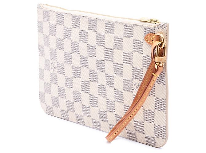 Pouch Louis Vuitton Damier Azur Neverfull MM bianca Bianco - vista 2