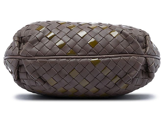 Bolso bandolera Bottega Veneta de napa y charol Intrecciato marrón Castaño - vista 3