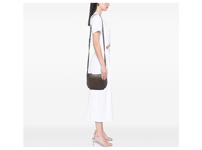 Bolso bandolera Bottega Veneta de napa y charol Intrecciato marrón Castaño - vista 5