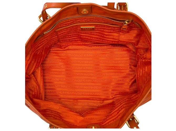 Prada Tessuto Tote mit Saffiano-Besatz Orange - Ansicht 4