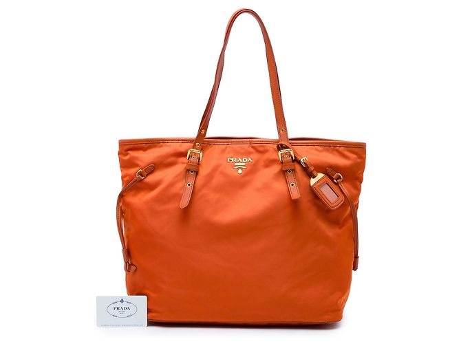 Prada Tessuto Tote mit Saffiano-Besatz Orange - Ansicht 6