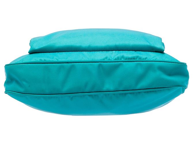 Borsa a tracolla Prada in Tessuto blu con rifiniture in Saffiano e chiusura a zip - vista 3