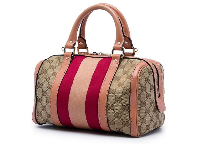 Borsa Satchel Gucci Small GG Canvas Web Beige - vista 2