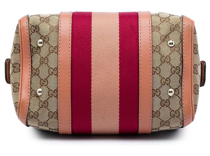 Borsa Satchel Gucci Small GG Canvas Web Beige - vista 3