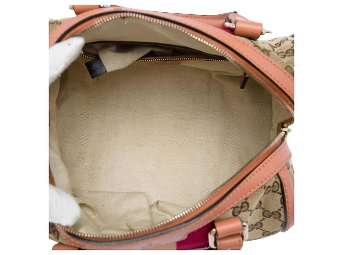 Borsa Satchel Gucci Small GG Canvas Web Beige - vista 4