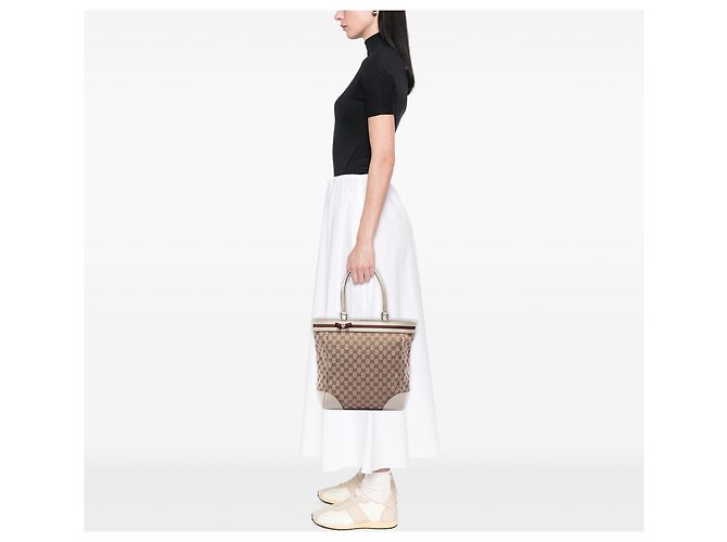 Tote Gucci GG Canvas Web Mayfair Branco - vista 6
