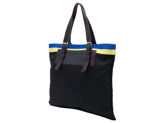 Sac cabas LOEWE Anagram Canvas Noir - vue 2