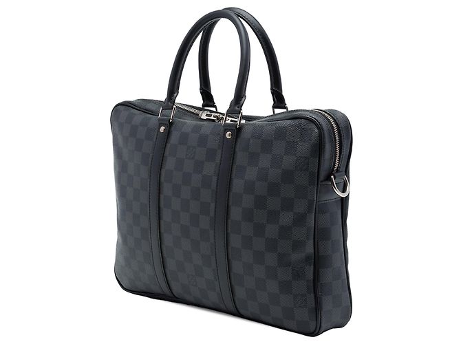 Borsa da lavoro Louis Vuitton Porte Documents Voyage PM Damier Graphite Nero - vista 2