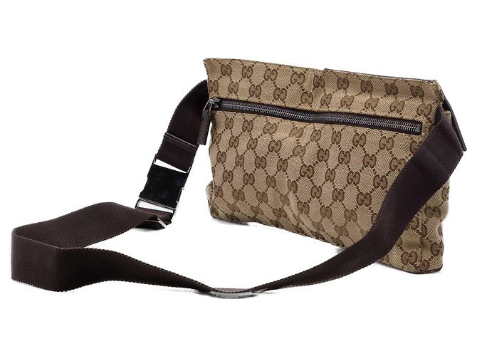 Borsa cintura Gucci GG Canvas con doppia tasca, marrone - vista 2
