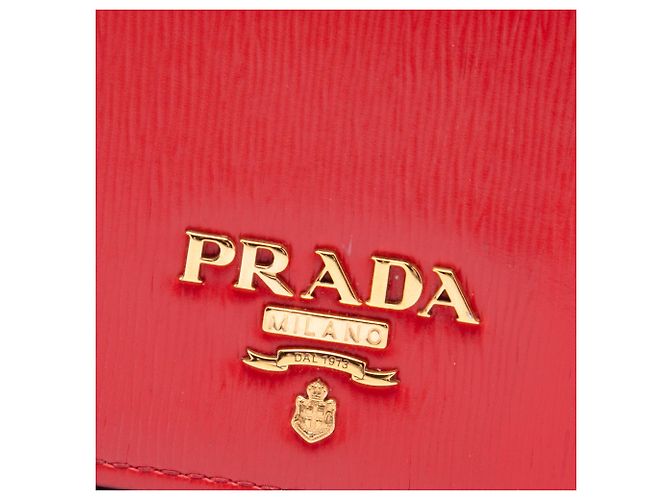 Prada Vitello Move Crossbody-Bag mit Kette in Rot - Ansicht 5