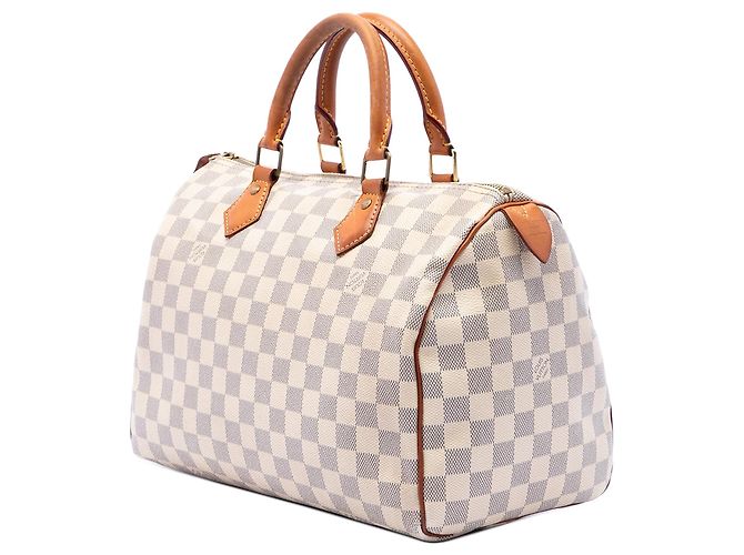 Borsa Boston Louis Vuitton Damier Azur Speedy 30 Bianca Bianco - vista 2