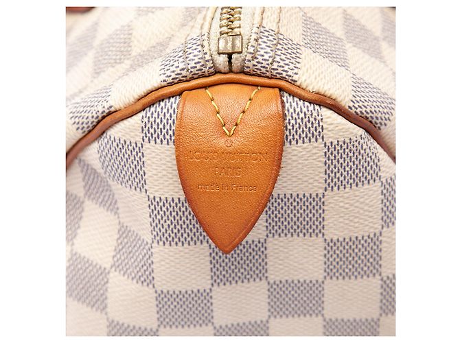 Borsa Boston Louis Vuitton Damier Azur Speedy 30 Bianca Bianco - vista 5