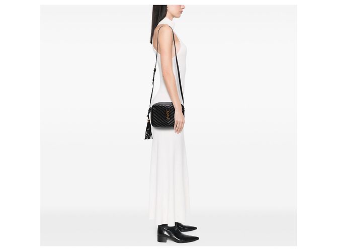 Autre Marque Borsa Camera Lou in pelle matelassé monogram Saint Laurent nera Nero - vista 6