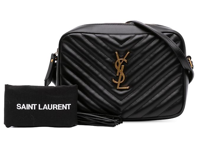 Autre Marque Borsa Camera Lou in pelle matelassé monogram Saint Laurent nera Nero - vista 7