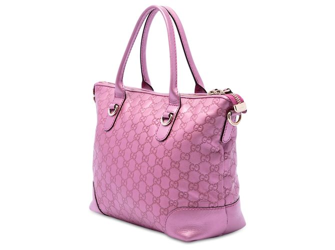 Borsa Gucci Metallic Guccissima Heart Bit rosa - vista 2