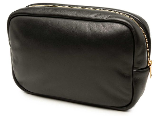 Autre Marque Pouch Calypso Saint Laurent in pelle d'agnello matelassé nera Nero - vista 2