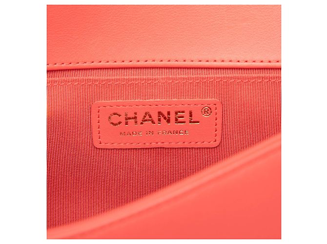 Borsa a tracolla Chanel Small Chevron in tweed e pelle di agnello Pearl Boy rosa - vista 5