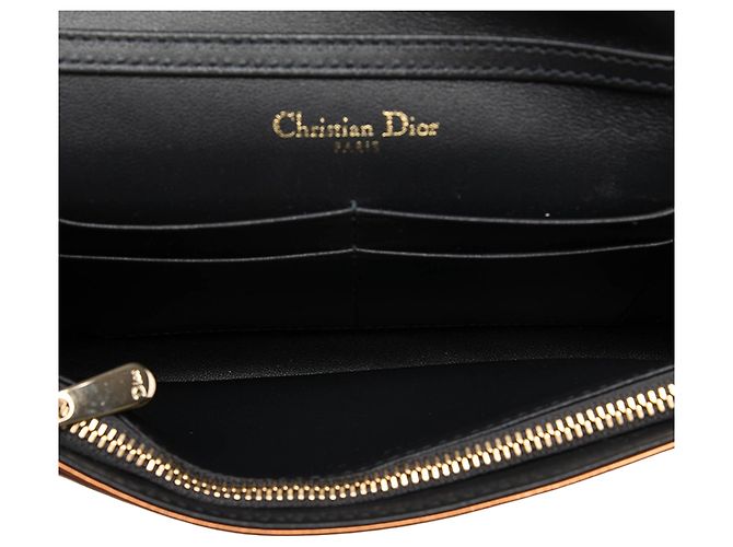 Borsa a tracolla Diorama Wallet on Chain in pelle verniciata metallizzata Microcannage Orange Dior Arancione - vista 4