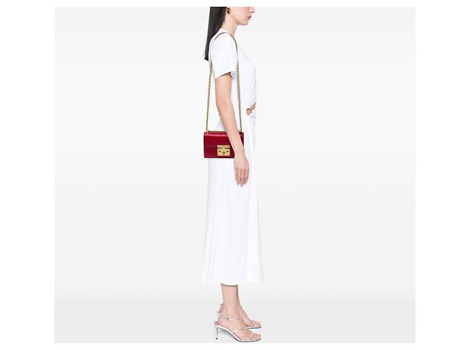 Padlock Borsa a tracolla Gucci Small Guccissima con lucchetto, rossa Rosso - vista 6