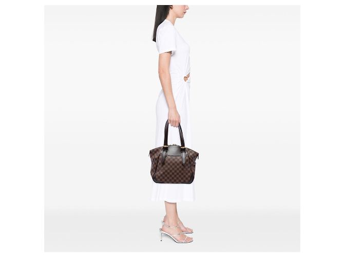 Borsa a tracolla Louis Vuitton Damier Ebene Verona MM Marrone - vista 6