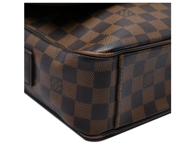 Borsa a tracolla Louis Vuitton Damier Ebene Shelton MM Marrone - vista 5
