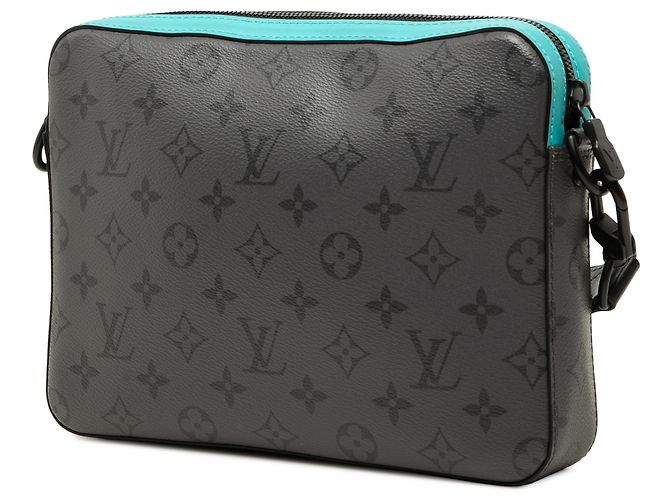 Borsa a tracolla Trio Messenger Monogram Eclipse Louis Vuitton grigia Grigio - vista 2