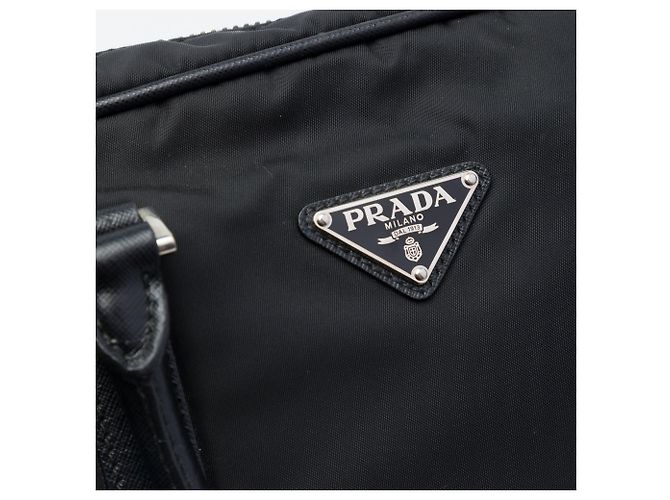Mala de negócios Prada em Tessuto com acabamento Saffiano preta Preto - vista 5