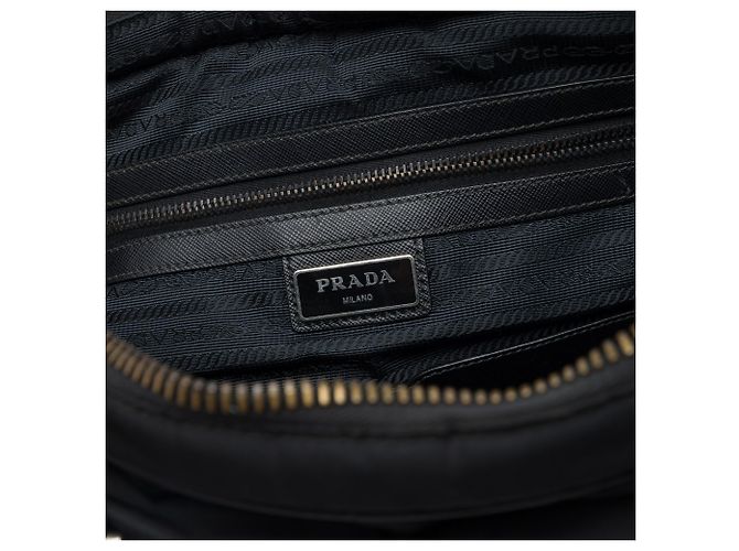Mala de negócios Prada em Tessuto com acabamento Saffiano preta Preto - vista 6