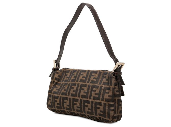 Fendi Zucca Canvas Baguette Schultertasche Braun - Ansicht 2