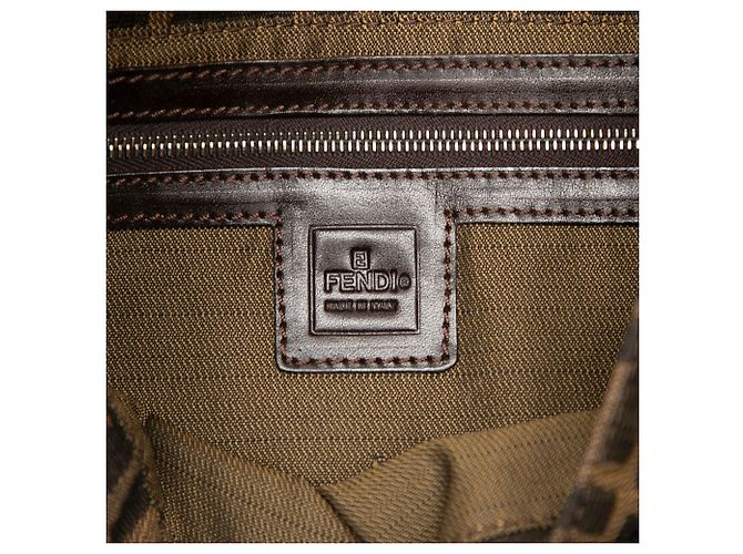 Fendi Zucca Canvas Baguette Schultertasche Braun - Ansicht 5