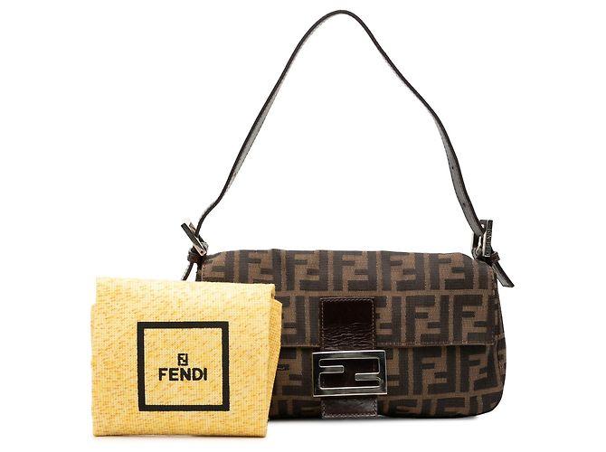 Fendi Zucca Canvas Baguette Schultertasche Braun - Ansicht 7