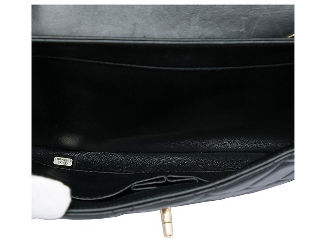Borsa a tracolla Chanel Medium Lambskin Trendy CC Flap Nera Nero - vista 4