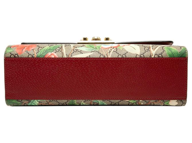 Padlock Borsa a tracolla Gucci Medium GG Supreme Tian con lucchetto beige - vista 3