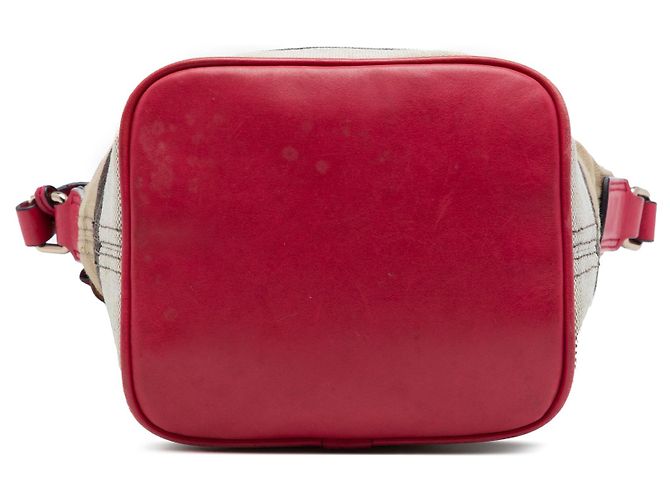 Borsa a secchiello Burberry Mini Mega Check Canvas Ashby con nappe marrone - vista 3