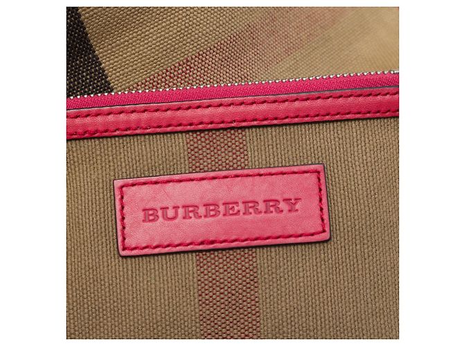 Borsa a secchiello Burberry Mini Mega Check Canvas Ashby con nappe marrone - vista 5