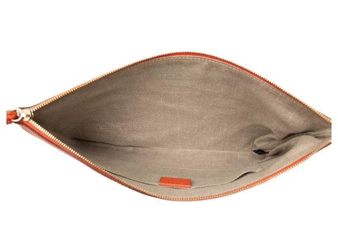 Bamboo Clutch Gucci de piel de becerro naranja con borla de bambú - vista 4