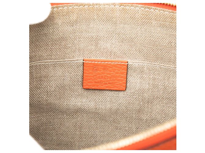 Bamboo Clutch Gucci de piel de becerro naranja con borla de bambú - vista 5
